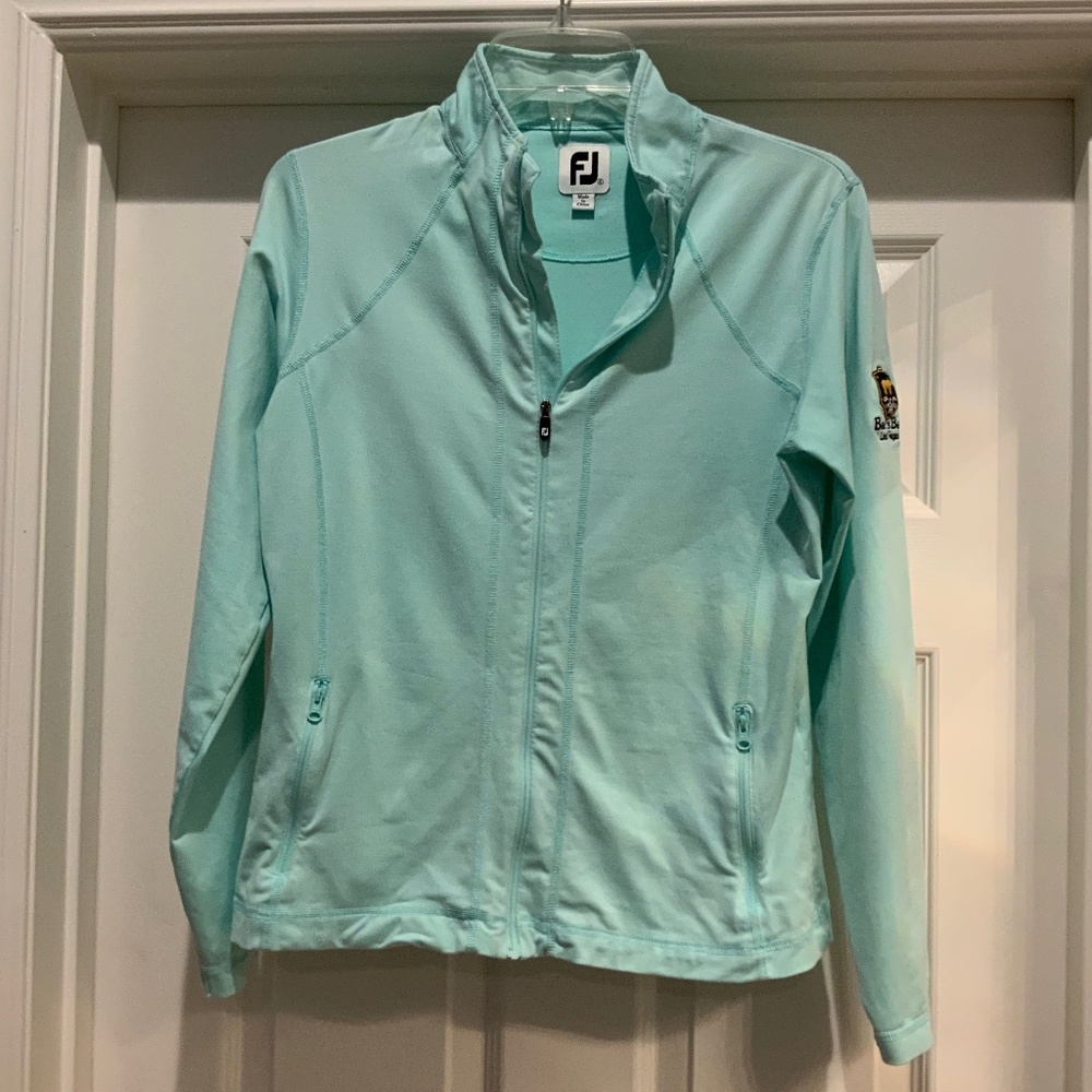 FOOTJOY WOMENS FULL ZIP JACKET BEARS BEST LAS VEGAS GOLF COURSE, BLUE, SIZE S